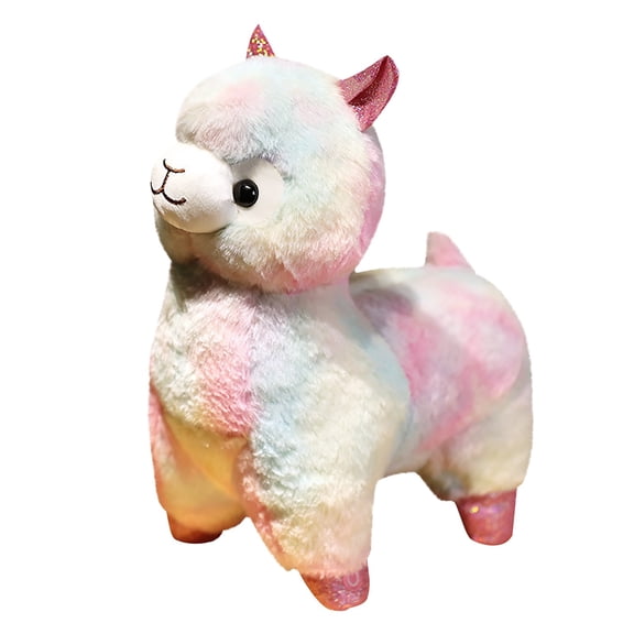 BallsFHK Sitting Luminous Alpacas Doll Plush Toy For Children 28cm