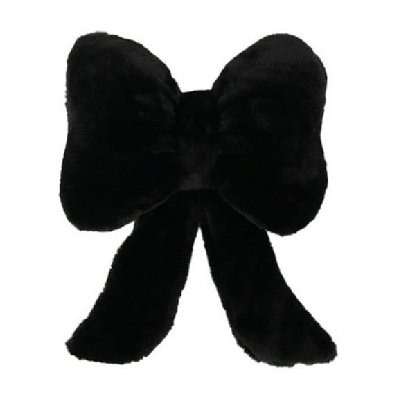 BallsFHK Soft Furry Bow Throw Pillows Cute Bowknot Plush Pillow Home Decor Stuffed Bow Lumbar Pillow For Bed Couch Living Room Decor