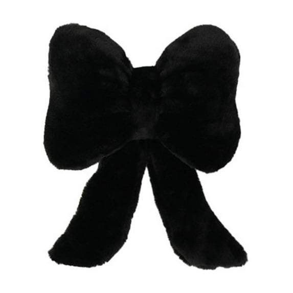 BallsFHK Soft Furry Bow Throw Pillows Cute Bowknot Plush Pillow Home Decor Stuffed Bow Lumbar Pillow For Bed Couch Living Room Decor