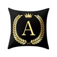 thumbnail image 1 of BallsFHK Throw Pillow Covers Decorative Gold Crown English Letters Pillowcases,1 Panel,Pean Skin Velvet Soft Cushion Cover Black Pillow Protectors for Home Decor (18" x 18"), 1 of 1