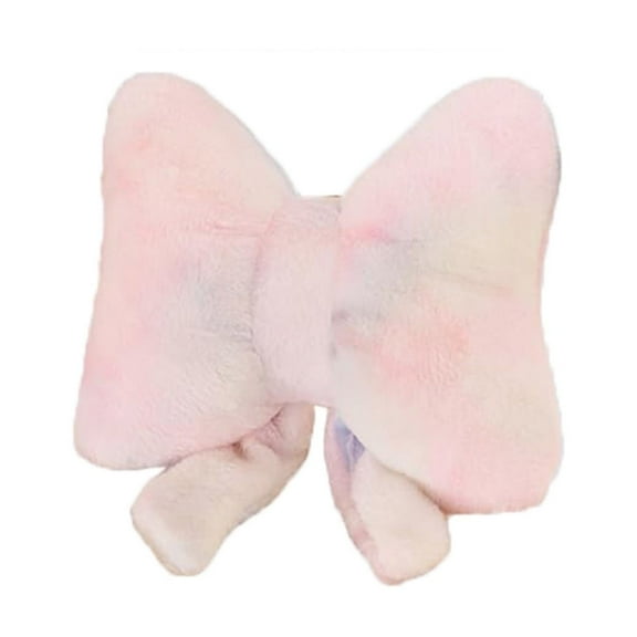 BallsFHK Throw Pillow Furry Bow Plush Pillows Cute Flower Plush Pillow Home Decor Stuffed Bow Lumbar Pillow For Bed Couch Living Room Decor