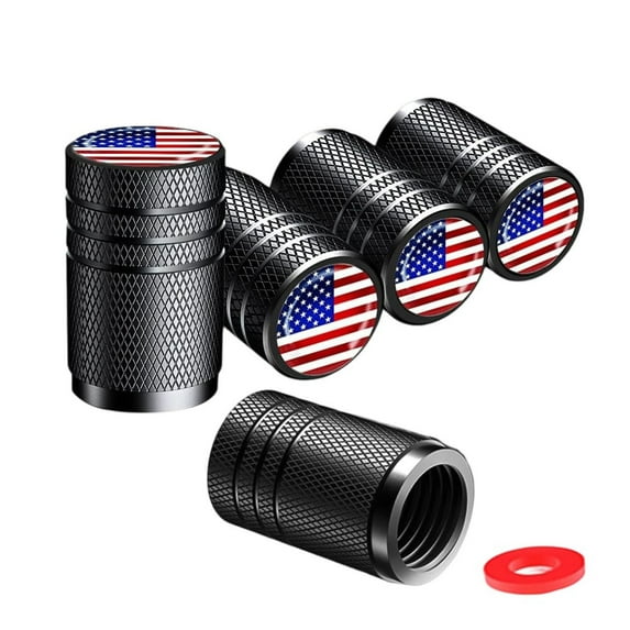 BallsFHK Tire Stem Cap Cover 4 Pack Tire AirCap Metal With Plastic Liner Resistant Leak-Proof For Car Truck 4PC