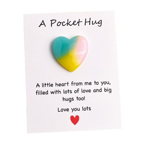 BallsFHK Valentine's Day Pocket Hug Heart With Greeting Cards,Distance Relationship Gifts,Gifts For Boyfriend Girlfriend,I Love You Gift For Him Her