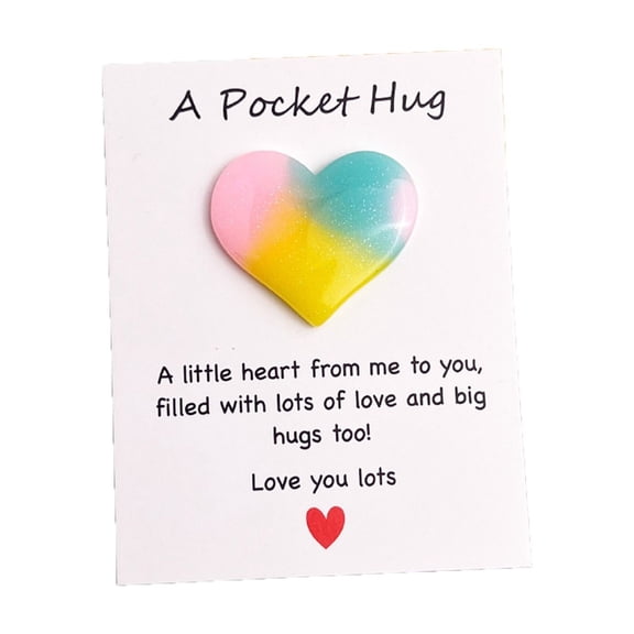 BallsFHK Valentine's Day Pocket Hug Heart With Greeting Cards,Distance Relationship Gifts,Gifts For Boyfriend Girlfriend,I Love You Gift For Him Her