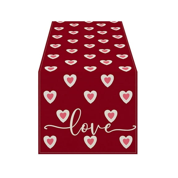 BallsFHK Valentine's Day Table Flag Red Love Home Decoration Table Flag Tablecloth