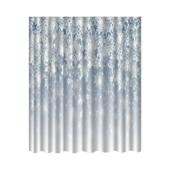 BallsFHK Winter Snowflake Shower Curtain Xmas Ice Holiday Home Bathtubs Bathroom Curtain Decoration Set 12 Hooks Washable Polyester Fabric