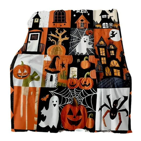BallsFHK Witch Blanket Halloween Cover Blanket Witch Flannel Wool Blanket Sofa Bed Chair Decoration Halloween Decorative Blanket