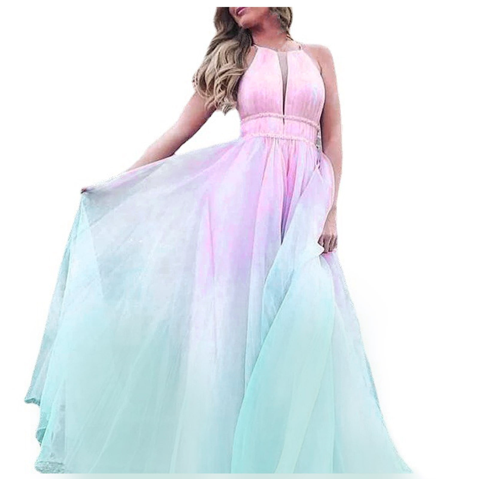 Rainbow Ball Gown Dress