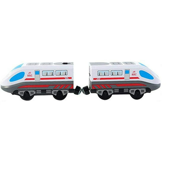 BallsFHK Wooden Fence Alloy Electric Locomotive Children Toys Gordon Front Compartment