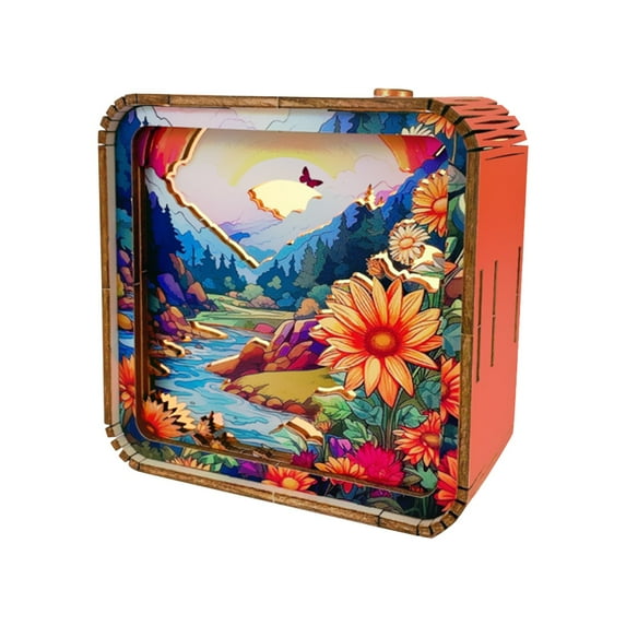 BallsFHK Wooden Puzzles 3D Nightlight (Dinosaur World) DIY Crafts For Adults 3D Wooden Puzzles Night Light For Family And Friends