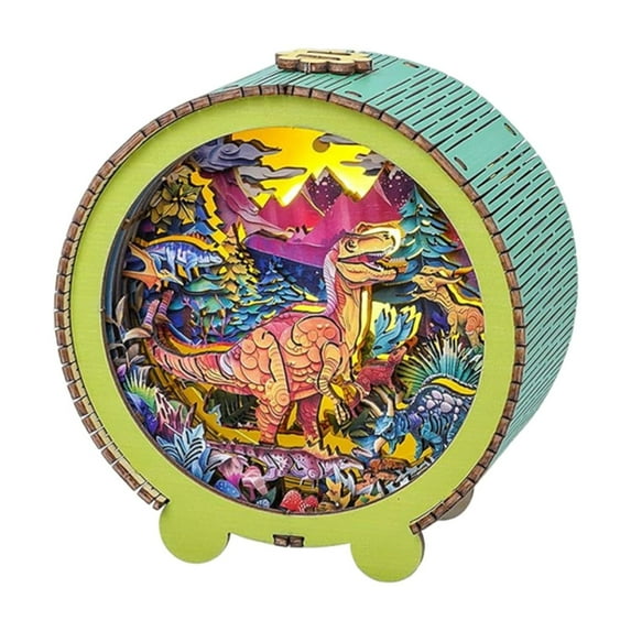 BallsFHK Wooden Puzzles 3D Nightlight (Dinosaur World) DIY Crafts For Adults 3D Wooden Puzzles Night Light For Family And Friends