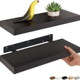 thumbnail image 1 of Ballucci 16" Floating Shelves for Wall, 2-Pack with Invisible Brackets, 6" Deep, Black, 1 of 8