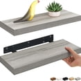 thumbnail image 1 of Ballucci 16" Floating Shelves for Wall, 2-Pack with Invisible Brackets, 6" Deep, Gray Oak, 1 of 7