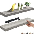 thumbnail image 1 of Ballucci 24" Floating Shelves for Wall, 2-Pack with Invisible Brackets, 6" Deep, Gray Oak, 1 of 9
