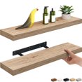 thumbnail image 1 of Ballucci 24" Floating Shelves for Wall, 2-Pack with Invisible Brackets, 6" Deep, Natural Oak, 1 of 7