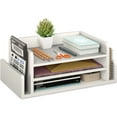 thumbnail image 1 of Ballucci 3-Tier Desk Organizer with 2 Side Mail Sorter Slots, Office Letter Tray, White, 1 of 6