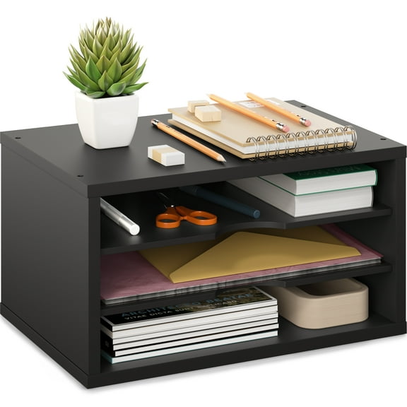 Ballucci 3-Tier Stackable Paper Organizer, Office Desk Organizer, Document Holder, Black