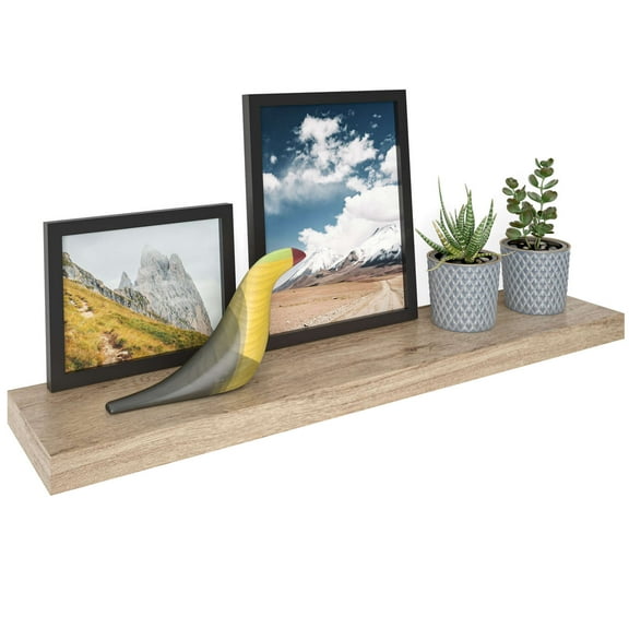 Ballucci 36" Floating Shelf, Wall Ledge with Invisible Bracket, 8" Deep, Oak Finish