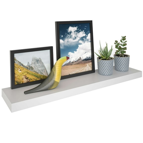Ballucci 36" Floating Shelf, Wall Ledge with Invisible Bracket, 8" Deep, White