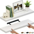 thumbnail image 1 of Ballucci 36" Floating Shelves, 2-Pack Wood Wall Shelf Set with Invisible Brackets, 8" Deep, White, 1 of 8