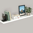thumbnail image 1 of Ballucci 48" Floating Shelf, Wood Wall Mount Shelf with Invisible Bracket, 8" Deep, White, 1 of 8