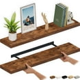 thumbnail image 1 of Ballucci 48" Floating Shelves, 2-Pack Wood Wall Shelf Set with Invisible Brackets, 8" Deep, Rustic Brown, 1 of 9