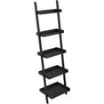 thumbnail image 1 of Ballucci 5-Tier Ladder Shelf, Wood Leaning Shelf Organizer, 67" H x 18" W, Black, 1 of 9