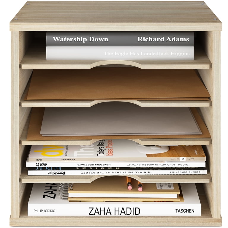 Ballucci 5-Tier Paper Organizer, File Holder, Mail Sorter, Wood