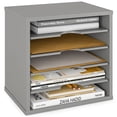 thumbnail image 1 of Ballucci 5-Tier Paper Organizer, File Holder, Mail Sorter, Wood Stackable Letter Tray, Gray, 1 of 8