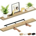 thumbnail image 1 of Ballucci 55" Floating Shelves for Wall, 2-Pack with Invisible Brackets, 6" Deep, Oak Finish, 1 of 1