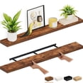 thumbnail image 1 of Ballucci 55" Floating Shelves for Wall, 2-Pack with Invisible Brackets, 6" Deep, Rustic Brown, 1 of 1