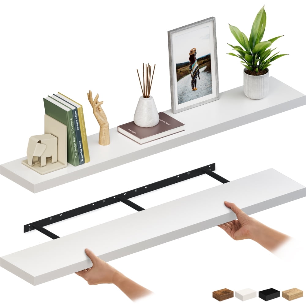 Ballucci 60" Floating Shelves, 2-Pack Wood Wall Shelf Set with ...