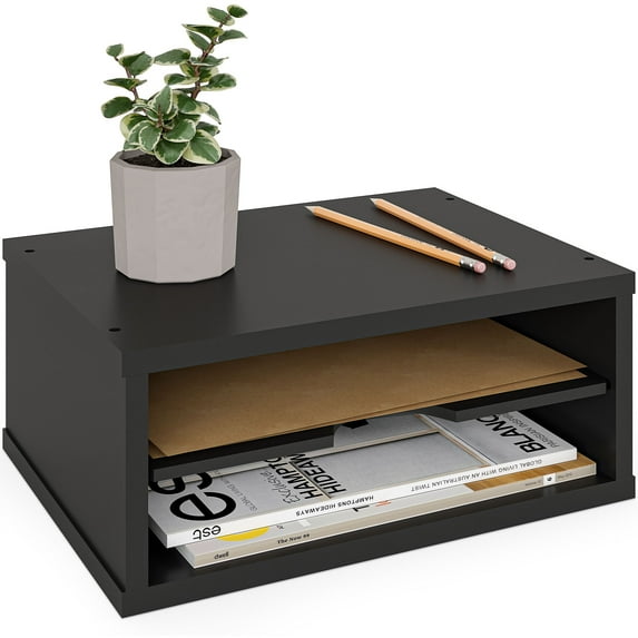 Ballucci File Organizer, 2-Tier Desk Paper Sorter Letter Tray, Stackable, Black