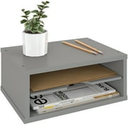 Ballucci File Organizer, 2-Tier Desk Paper Sorter Letter Tray, Stackable, Gray