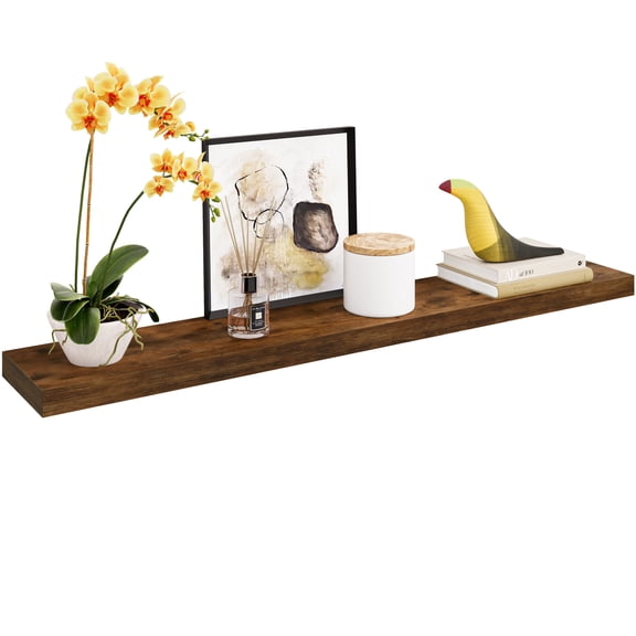 Ballucci 48" Floating Shelf for Wall, 1-Pack with an Invisible Bracket, 8" Deep, Rustic Brown