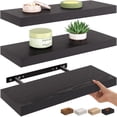 thumbnail image 1 of Ballucci 16" Floating Shelves for Wall, 3-Pack with Invisible Brackets, 6" Deep, Black, 1 of 6