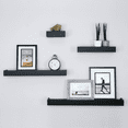 thumbnail image 1 of Ballucci Modern Floating Shelves, Set of 4 Wood Wall Mount Shelves, Black, 1 of 7
