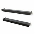 thumbnail image 1 of Ballucci Modern Ledge Wall Shelves 24", Set of 2, Floating Shelves for Decorative Living Room Bedroom Office or Hallway, 24 x 4 x 1.75 Inches, Black, 1 of 3