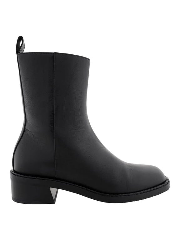 Austine Block Heel Leather Boots, Brand Size 38 ( US Size 7.5 )