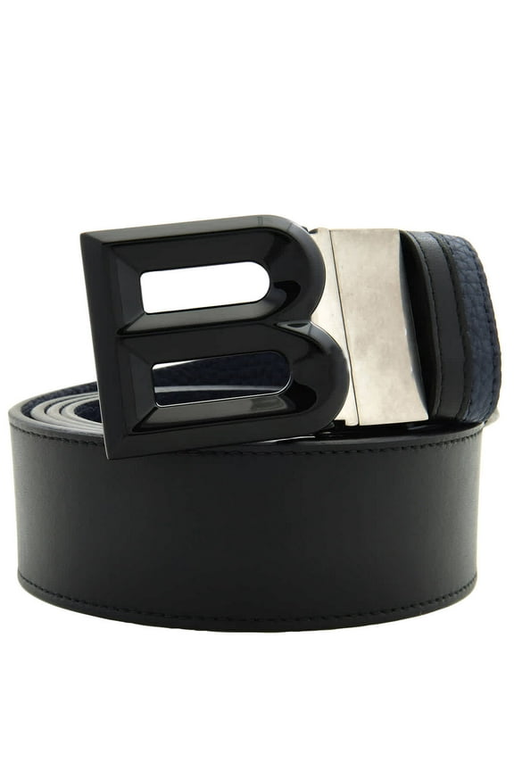 B-Logo Buckle Reversible Leather Belt, Size 100 cm