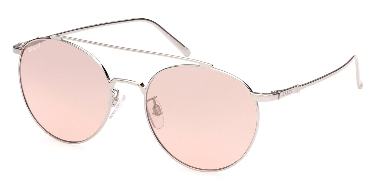 Bally BY0042-D Full Rim Round Shiny Palladium / Peach Silver  display picture 3