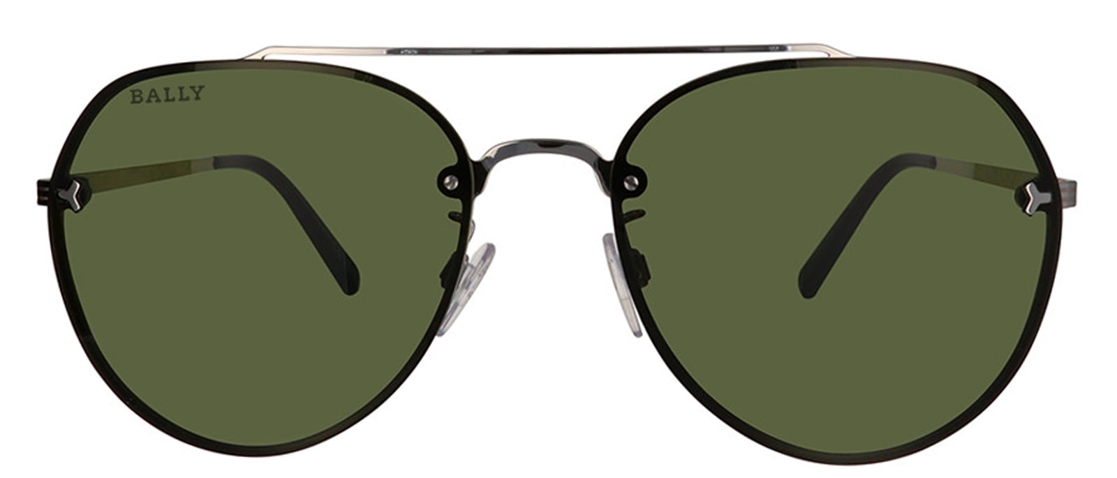 Bally BY0106/H-16A Unisex Silver-Tone Metal Sunglasses Green  display picture 1