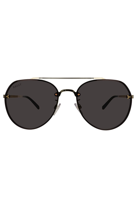 BY0106/H-32A Unisex Gold-Tone Metal Sunglasses Gray Lens