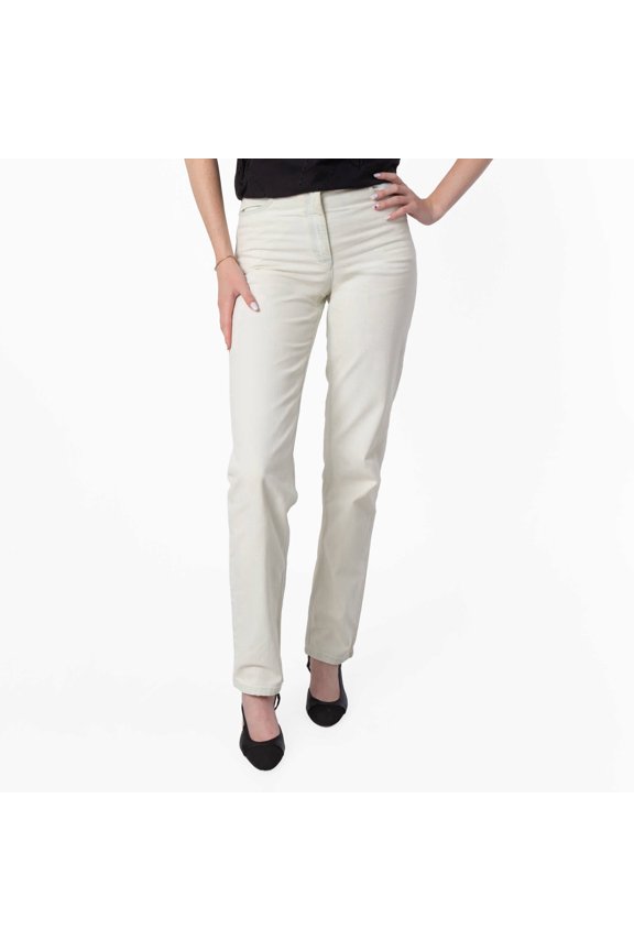 Bleached White Denim High-Waist Jeans, Brand Size 38 ( US Size 2 )