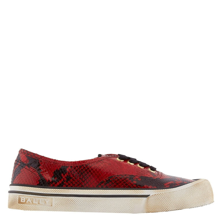 Bally Deep Ruby Lyder Snakeskin Effect Low Top Sneakers Brand Size 43 US Size 10 Walmart