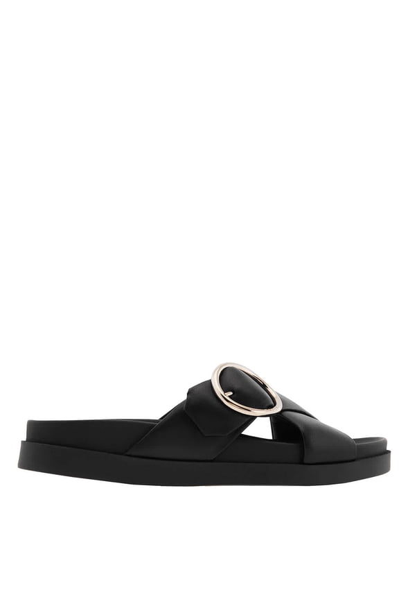 Elida Leather Slide Sandals, Brand Size 35 ( US Size 4.5 )