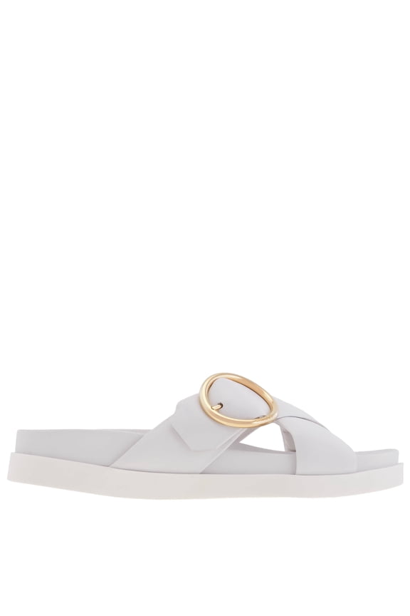 Elida Leather Slide Sandals, Brand Size 35 ( US Size 4.5 )