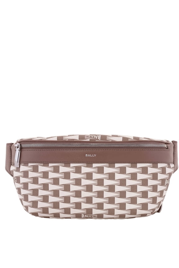 Geometric Pattern Leather Belt Bag