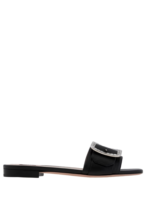 Janna Crystal Buckle Slide Sandals, Brand Size 40 ( US Size 9.5 )