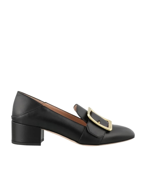 Ladies Janelle Black Calf Leather Pumps, Brand Size 36 (US Size 5.5)
